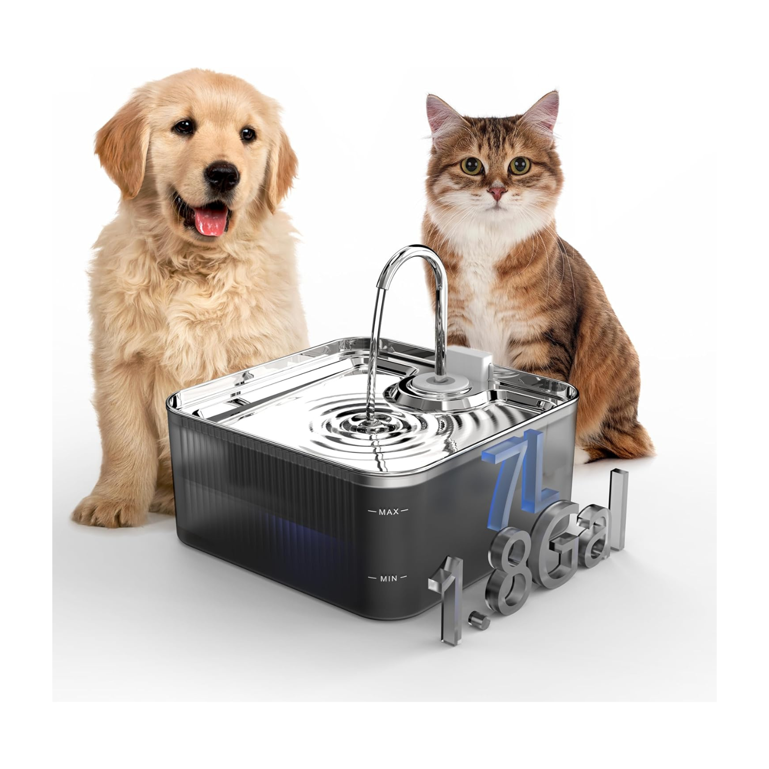 Fuente de agua para perros grandes, fuente de agua para mascotas de 7L